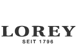 Schwarzes Textlogo mit der Aufschrift „LOREY“ in großen Großbuchstaben und darunter in kleinerem Text auf weißem Hintergrund die Angabe „SEIT 1796“.