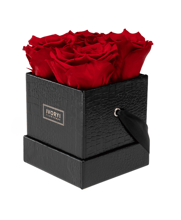 Ivoryi Flowerbox Small Black Romantic Red