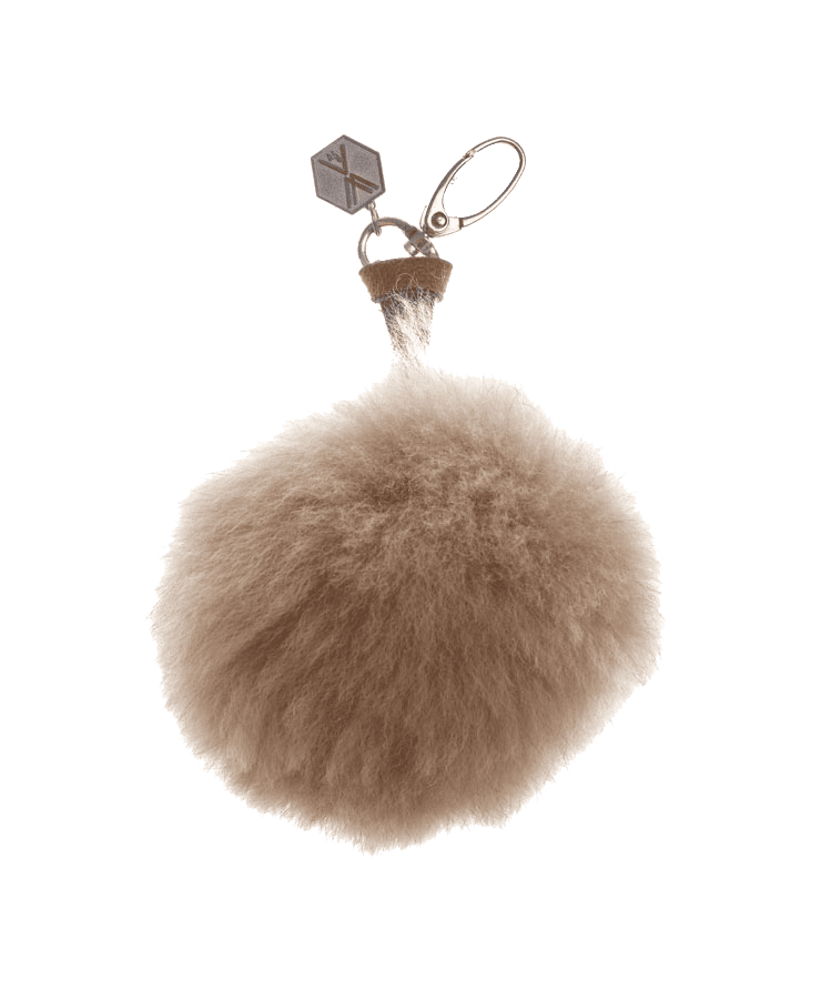 Alpaka Pompon CLAVE Anhänger Taupe
